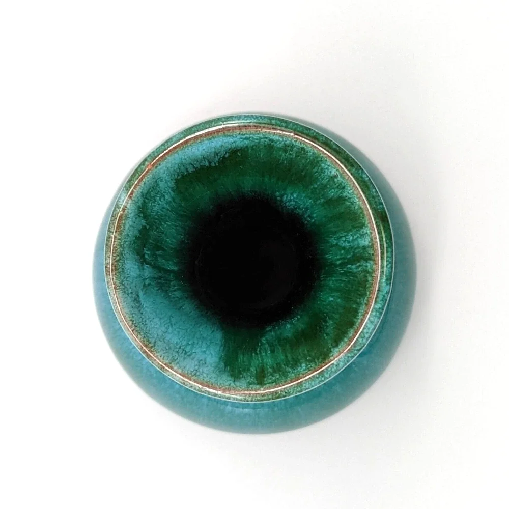 Blue Mountain Pottery Vase Drip Glaze Redware 8.5